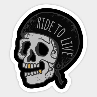 RIDE TO LIVE SKULL MOTORBIKE Sticker